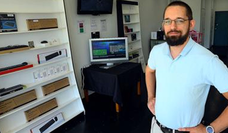 Casey Standing In Barco, NC Store